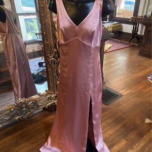 Birdy Grey Bridesmaid Elegant Pink Satin Gown